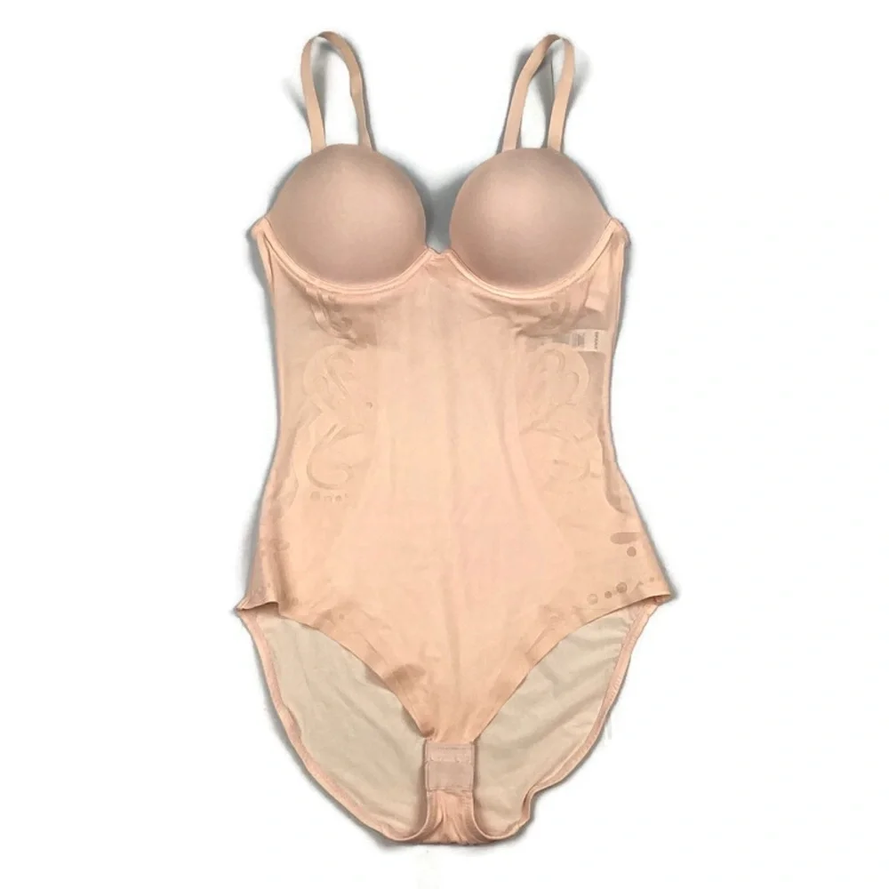 Spanx Haute Contour Deco Sweetheart Pink Panty Bodysuit Bodyshaper 34B